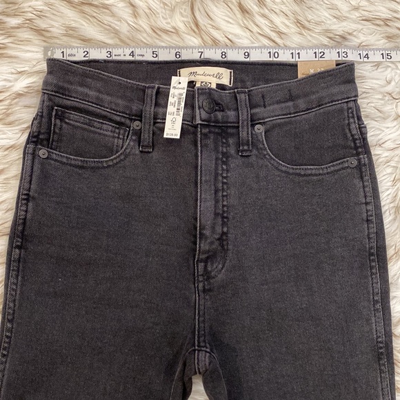 NWT Madewell 10" High Rise Skinny Jeans in Starkey Wash Faded Black Size 27 - Picture 15 of 16
